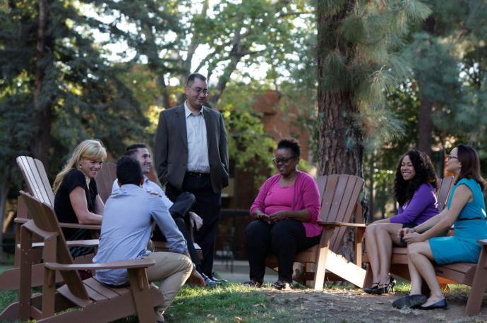 group of students talking in the quad